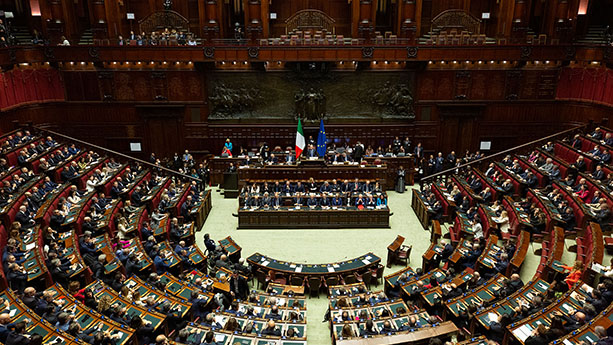 Riunione della Camera dei Deputati a Montecitorio